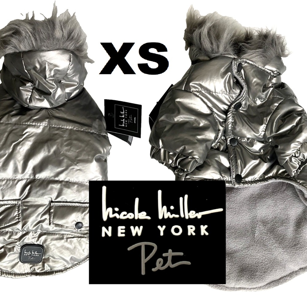 Nicole Miller Metallic Puffer Jacket XS dog *Tag has been REMOVED*